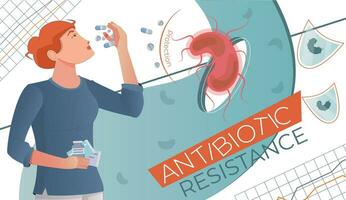 Antibiotikum Widerstand Collage vektor