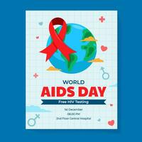 offentliggörande affisch design av värld AIDS dag vektor