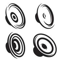 svartvit översikt högtalare logotyp uppsättning vektor