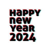 glücklich Neu Jahr Typografie Design 2024 vektor