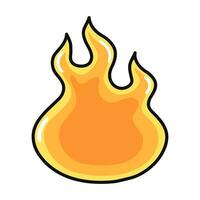 Feuer Charakter. Vektor Hand gezeichnet Karikatur kawaii Charakter Illustration Symbol. isoliert auf Weiß Hintergrund. Feuer Charakter Konzept
