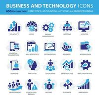 ikoner samling för företag och förvaltning. begrepp ikoner för statistik, bokföring, verkan planen och företag idéer. platt vektor illustration