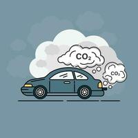 bil luft förorening. fordon toxisk förorening vektor illustration