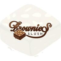 Logo Brownie Matsch Schokolade Kuchen Vektor Illustration