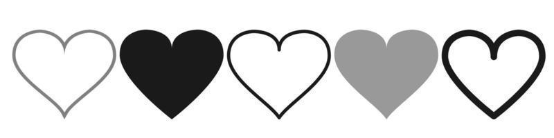 uppsättning hjärta ikoner. kärlek symbol ikonuppsättning vektor