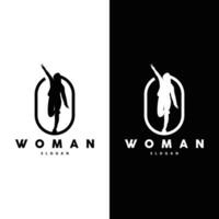 Frau Logo, Schönheit und Eleganz Design Vektor, Vorlage, Illustration, Silhouette vektor
