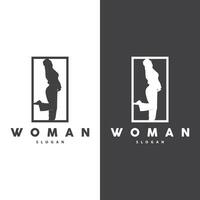 kvinna logotyp, skönhet och elegans design vektor, mall, illustration, silhuett vektor