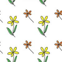 gelbe Blume nahtlose Blumenmuster für Hintergrund, Textil, Druck vektor
