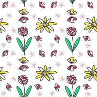 Tulpe nahtlose Blumenmuster für Hintergrund, Textil, Druck vektor