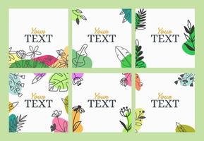 Sommer- und Frühlings-Social-Media-Post mit Blumenblätter-Doodle vektor