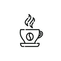 Kaffee Tasse Linie Symbol isoliert auf Weiß Hintergrund vektor