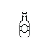 Bier Flasche Linie Symbol isoliert auf Weiß Hintergrund vektor