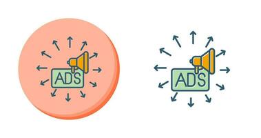 Vektorsymbol für die Übermittlung von Werbung vektor