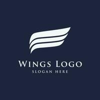 unik och kreativ vinge element logotyp mall design. logotyp för företag, frihet och symboler. vektor