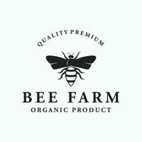 organisch Honig Biene retro Logo Design. Logo zum Honig Geschäft, Etikett, Geschäft. vektor