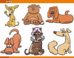 tecknad serie hundar och valpar komisk djur- tecken uppsättning vektor