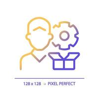 Pixel perfekt Gradient Unterstützung Symbol, isoliert Vektor, Produkt Verwaltung dünn Linie Illustration. vektor