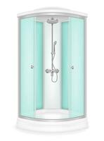 Dusche Kabine mit Glas Türen Vektor Illustration isoliert auf Weiß Hintergrund
