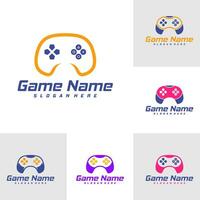 einstellen von Gamepad Logo Design Vektor. kreativ Joystick Logo Design Vorlage Konzept vektor