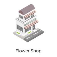 blomsterbutik och blomma vektor