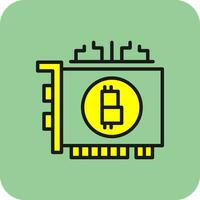 Bitcoin Bergbau Vektor Symbol Design