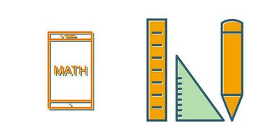 studerar matematik på mobil vektor ikon