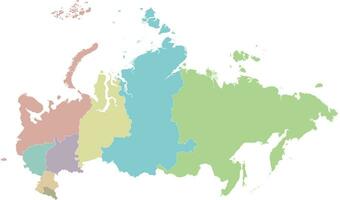 Vektor leer Karte von Russland mit Regionen oder oder Bundes Bezirke und administrative Abteilungen. editierbar und deutlich beschriftet Lagen.
