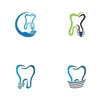 Dental implantieren Logo Design Konzept Vektor, Dental Pflege Logo Vorlage vektor