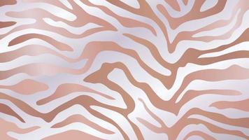 rosa guld zebra hud bakgrund vektor. lyxig guldstruktur med folieeffekt. djur ränder mönster vägg konst vektorillustration. vektor