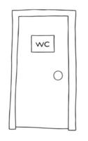 Cartoon-Vektor-Illustration der Toilettentür vektor