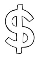 Cartoon-Vektor-Illustration von Dollar-Geld-Symbol vektor