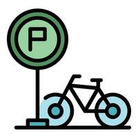 Stadt Fahrrad Parkplatz Symbol Vektor eben
