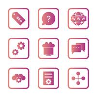 Satz von Vector SEO Search Engine Optimization Icons