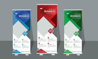 rollen oben Banner, Broschüre, Flyer, Banner Design, industriell, Unternehmen, Vorlage, Vektor, abstrakt, Linie Muster Hintergrund, modern X-Banner, Klimmzug Banner, Geschäft Banner rollen oben Satz, standee Banner. vektor