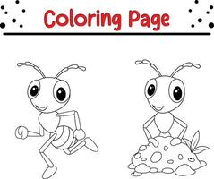 süß Ameise Färbung Seite zum Kinder vektor