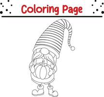 das Erntedankfest Färbung Buchseite. glücklich Zwerge auf Weiß Hintergrund Färbung Buch vektor
