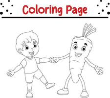 söt tecknad serie färg sida illustration vektor. för barn färg bok. vektor