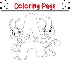 söt myra färg sida för barn vektor