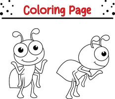 söt myra färg sida för barn vektor
