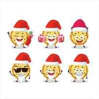 Santa claus Emoticons mit Marinara Pizza Karikatur Charakter vektor