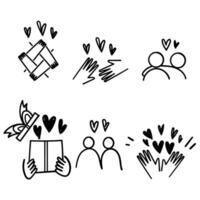 hand dragen klotter vård och kärlek ikon relaterad illustration vektor