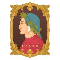 Porträt des Dichters Dante Alighieri vektor