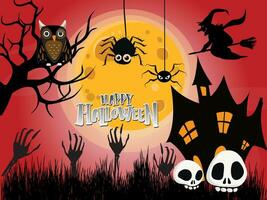 Halloween Tag Festival Symbole zum Banner, Karten, Flyer, Sozial Medien Tapeten, usw. Halloween Illustration. vektor