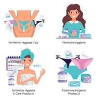 feminin hygien platt koncept vektorillustration vektor