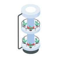 aeroponic Bett Symbol im isometrisch Stil vektor