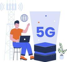 vektor av 5g trådlös nät illustration