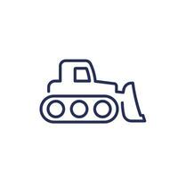 Crawler Bulldozer Symbol, einfach Linie Vektor