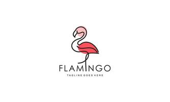 Flamingo-Logo-Konzeptdesign. Linie Kunst-Vektor-Illustration vektor