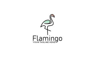 flamingo logotyp begrepp design. linje konst vektor illustration