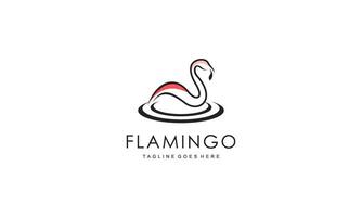 Flamingo-Logo-Konzeptdesign. Linie Kunst-Vektor-Illustration vektor